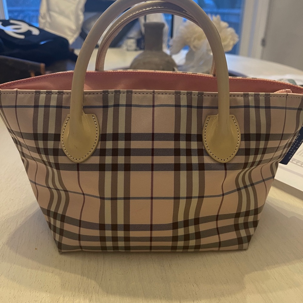 Burberry Pink Plaid Women's Bag with COA